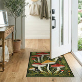 Whimsical Red Mushroom Cluster Area Rug