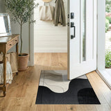 Beige Neutral Abstract Wave Area Rug