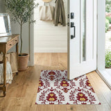 Red Gold Traditional Persian Floral Rug