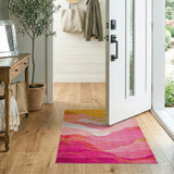 Vibrant Sunset Peaks Abstract Area Rug