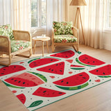 ODIKA Washable Watermelon Print Area Rug - Low Pile Non-Slip Nursery & Kitchen Décor