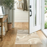 Beige Distressed Vintage Abstract Area Rug