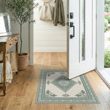 Traditional Persian Teal Ornate Medallion Persian Area Rug