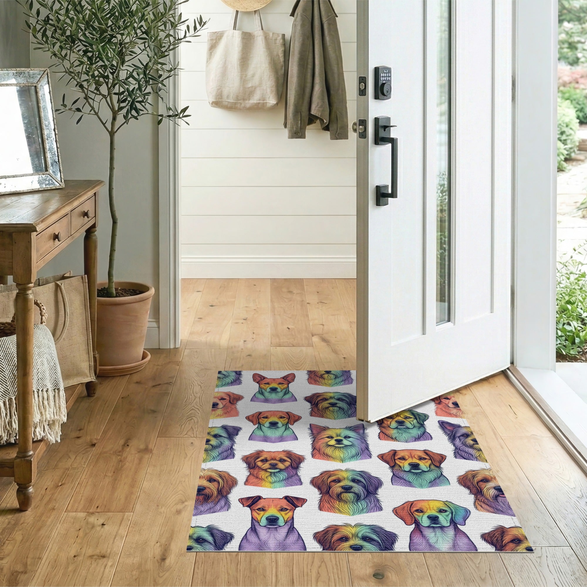 Multi-Color Cartoon Dogs Area Rug
