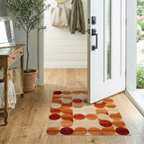 Bold Orange Geometric Circle Area Rug