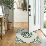 Green Intricate Green Mandala Persian Area Rug