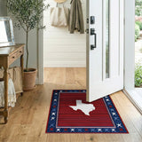 Texas State Patriotic Stars Stripes Area Rug