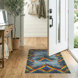 Rainbow Mountain Floral Boho Area Rug