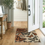 Orange Orange Butterfly Pattern Area Rug
