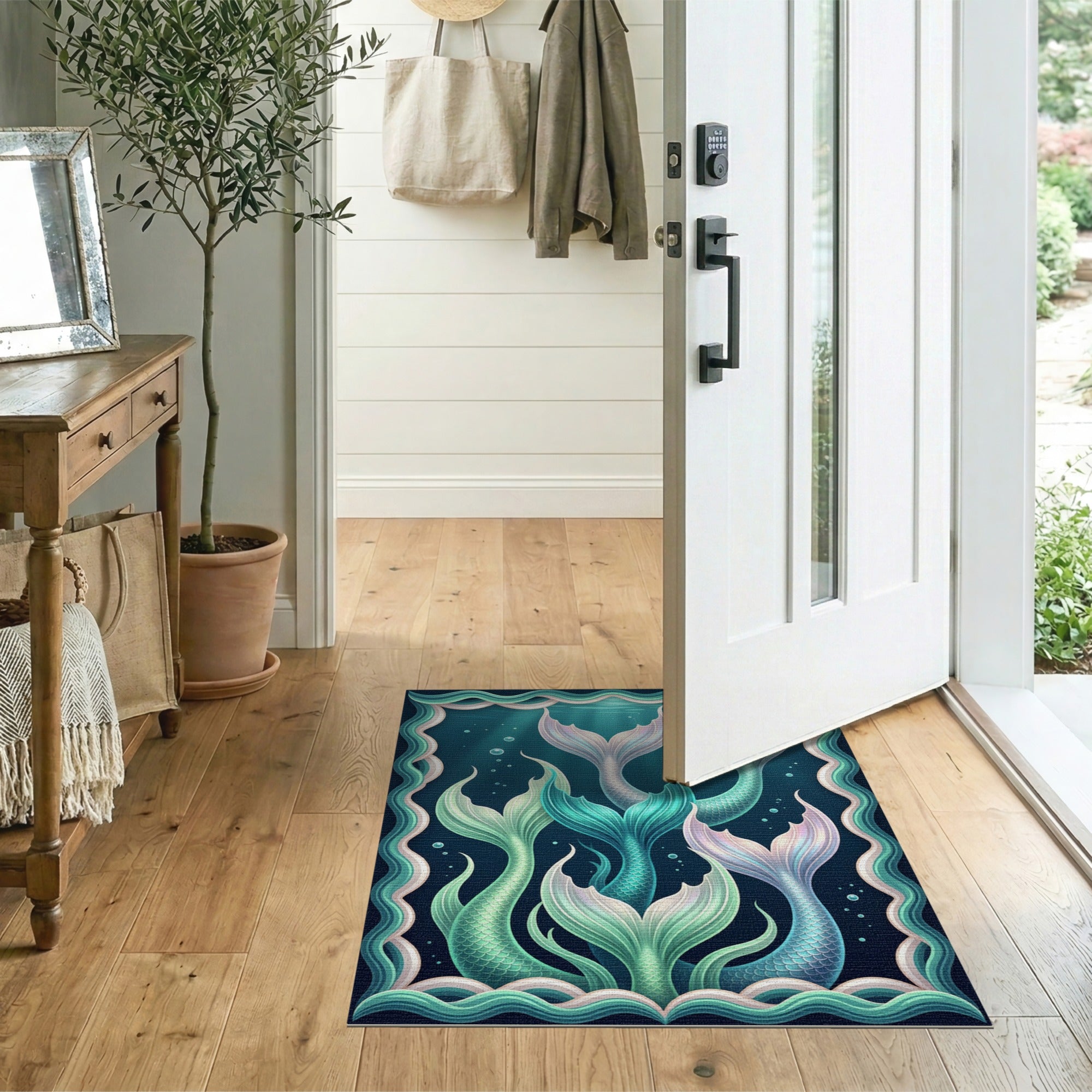 Shimmering Mermaid Tails Area Rug