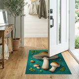 Dewy Mushroom Cluster Teal Area Rug