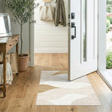 Beige Wavy Abstract No. 11 Area Rug
