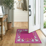 Pink Gnome Hanukkah Menorah Area Rug