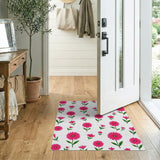 Whimsical Pink Gerbera Daisy Floral Rug