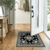 Elegant Black White Persian Area Rug