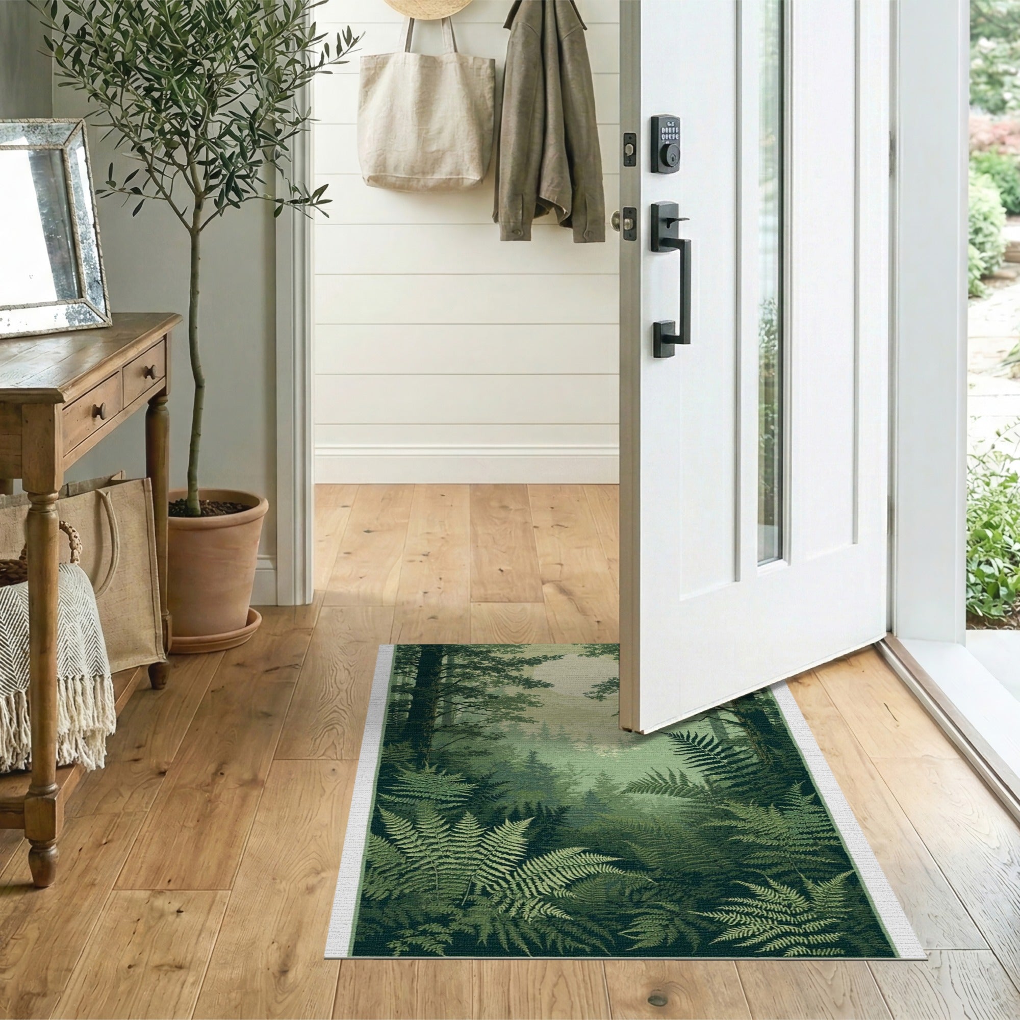 Moonlit Fern Forest Area Rug