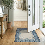 Indigo Blue Persian Whale Motif Area Rug