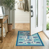 Teal Fish Coastal Area Rug