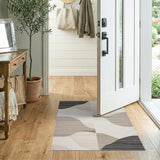 Wavy Striped Grey Area Rug