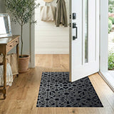 Grey Geometric Modern Grey Geometric Lattice Area Rug