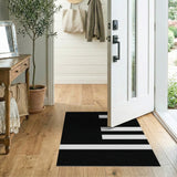 Bold Geometric Modern Bold Black White Geometric Stripe Rug