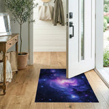 Swirling Purple Nebula Cosmic Area Rug