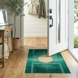 Teal Geometric Sun Area Rug