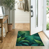Lush Green Jungle Foliage Area Rug