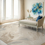 Beige Neutral Abstract Strokes Area Rug