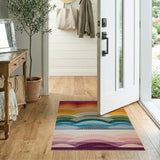 Rainbow Wave Horizon Multi-Color Area Rug