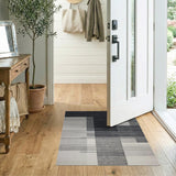 Monochrome Geometric Block Area Rug