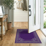 Purple Ornate Border Area Rug