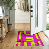 Multi-color and Patterns Vibrant Pink Yellow Geometric Abstract Rug