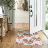 Burnt Orange Palm Frond Area Rug