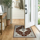 Traditional Persian Ornate Brown Medallion Persian Area Rug