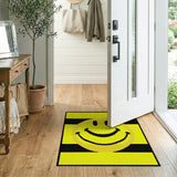 Cheerful Yellow Smiley Face Kids Cartoon Area Rug