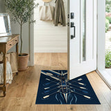 Geometric Rowing Crew Blue Area Rug