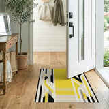 Yellow Bold Yellow Geometric Abstract Area Rug