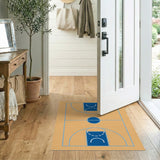 Geometric Modern Orange Basketball Court Geometric Area Rug