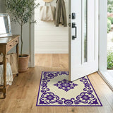Purple Floral Ornate Medallion Area Rug