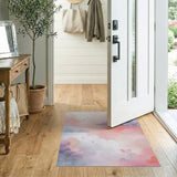 Dreamy Pastel Clouds Hearts Area Rug