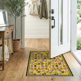 Whimsical Easter Egg Mosaic Yellow Area Rug