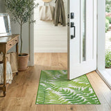 Lush Green Fern Fronds Area Rug