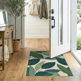 Lush Green Leaves Coastal Area Rug