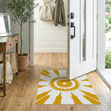 Radiant Yellow Starburst Area Rug