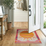 Multi-color and Patterns Vibrant Sunburst Southwestern Area Rug