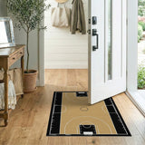 Basketball Court Tan Wood Grain Area Rug