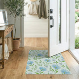 Mint Green Blue Cornflower Daisy Area Rug
