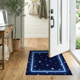 ODIKA Starry Night Washable Area Rug - Low Pile Blue Celestial Galaxy Carpet