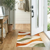 Orange Abstract Area Orange Abstract Wave Area Rug
